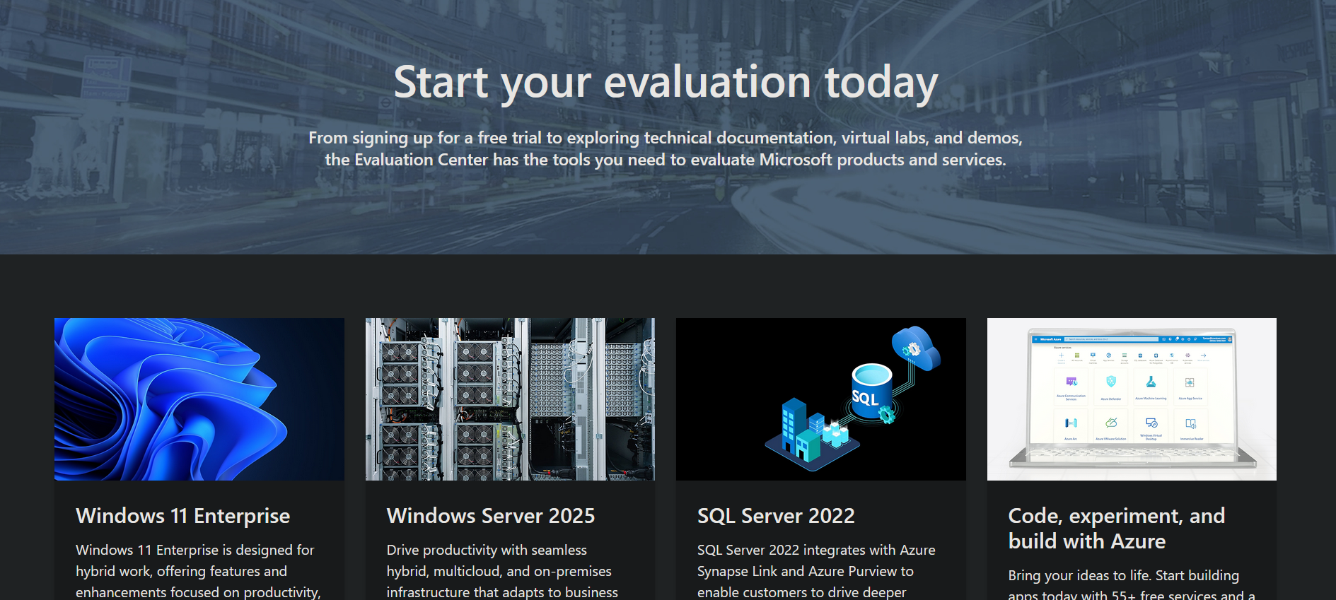 Microsoft Eval Center